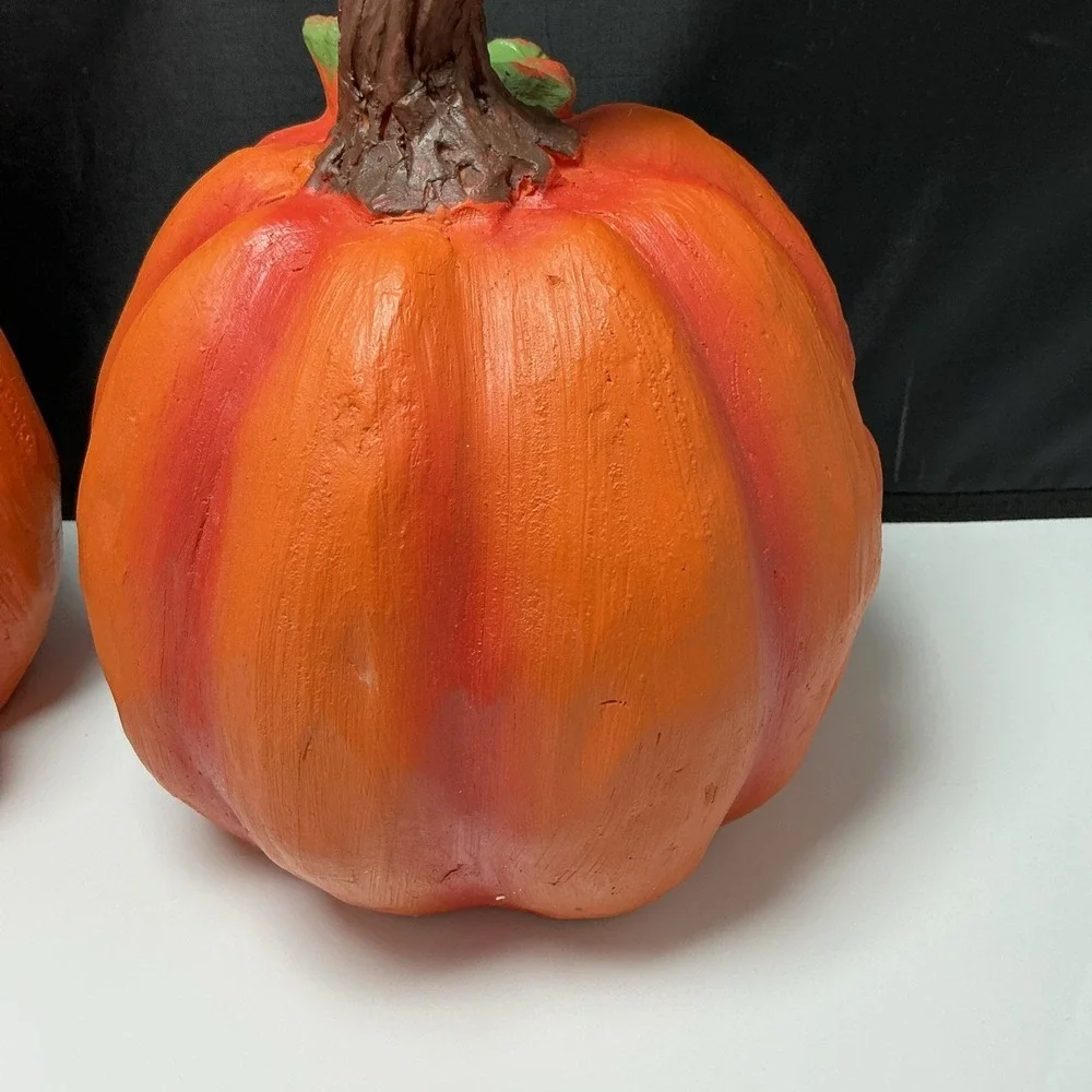 Collections Etc Expressive Pumpkins Halloween Table Top Décor Medium Lot Of 2